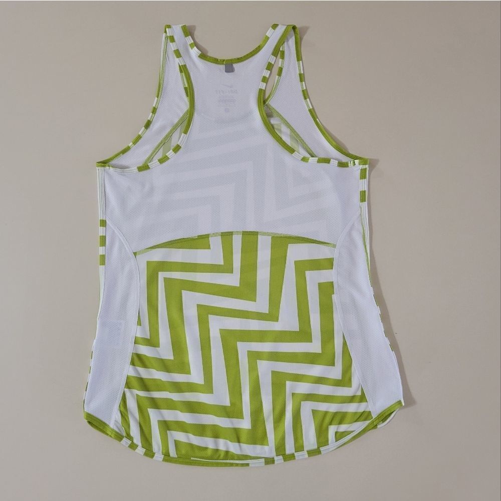 Nike Women's Dri-FIT Green Chevron Running Tank Top - Picture 11 of 11